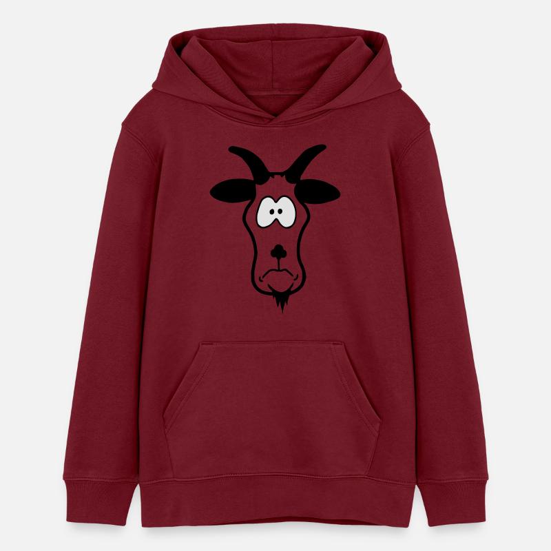 Tierkopp: dummer Ziegenbock - Sweat à capuche ado bio Stanley/Stella - bordeaux