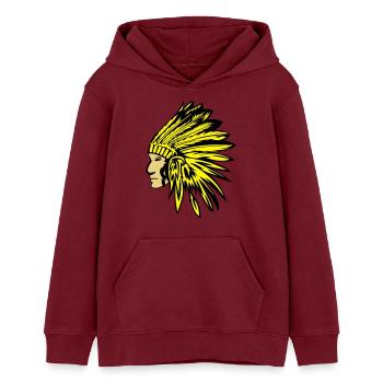 indianer - Teenager Organic Hoodie Mini Cruiser von Stanley/Stella - Burgunderrot - Vorne - AI Model Teenager Male dark (155cm)