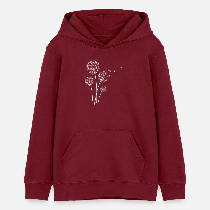 Pissenlit - Sweat à capuche ado bio Stanley/Stella - bordeaux