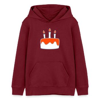 Geburtstagstorte dreifarbig - Teenager Organic Hoodie Mini Cruiser von Stanley/Stella - Burgunderrot - Vorne - AI Model Teenager Male dark (155cm)