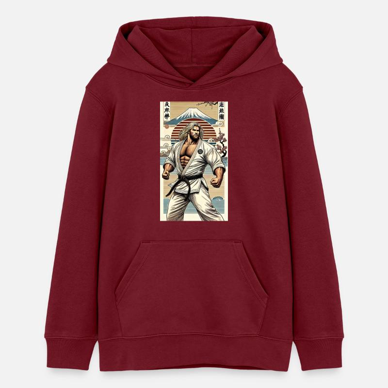 Karaté MAÎTRE - Sweat à capuche ado bio Stanley/Stella - bordeaux