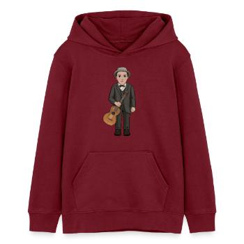 Dan Andersson - Teens Organic Hoodie by Stanley/Stella - burgundy - Front - AI Model Teenager Male dark (155cm)