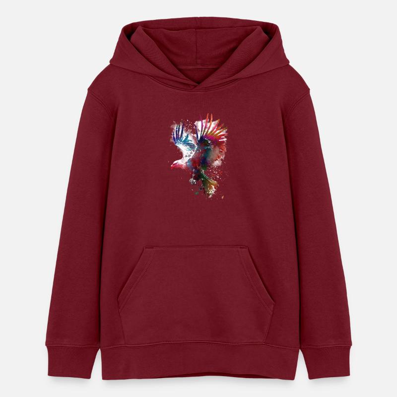 Aigle oiseau - Sweat à capuche ado bio Stanley/Stella - bordeaux