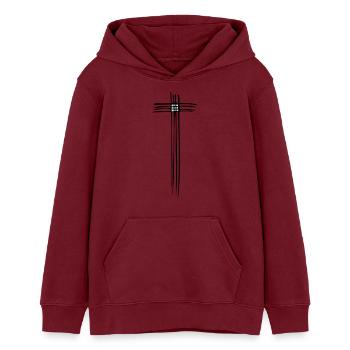 Christianisme - Sweat à capuche ado bio Stanley/Stella - bordeaux - Devant - AI Model Teenager Male dark (155cm)
