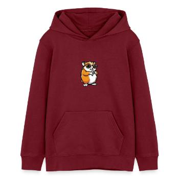 Hamster Cool Animal - Teens Organic Hoodie by Stanley/Stella - burgundy - Front - AI Model Teenager Male dark (155cm)