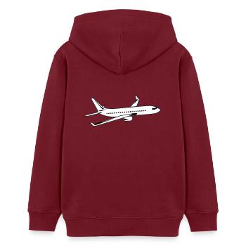 Flugzeug - Teenager Organic Hoodie Mini Cruiser von Stanley/Stella - Burgunderrot - Hinten - AI Model Teenager Male dark (155cm)