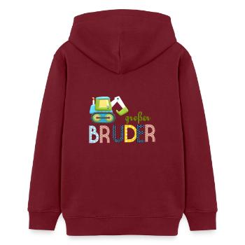 großer Bruder Traktor - Teenager Organic Hoodie Mini Cruiser von Stanley/Stella - Burgunderrot - Hinten - AI Model Teenager Male dark (155cm)
