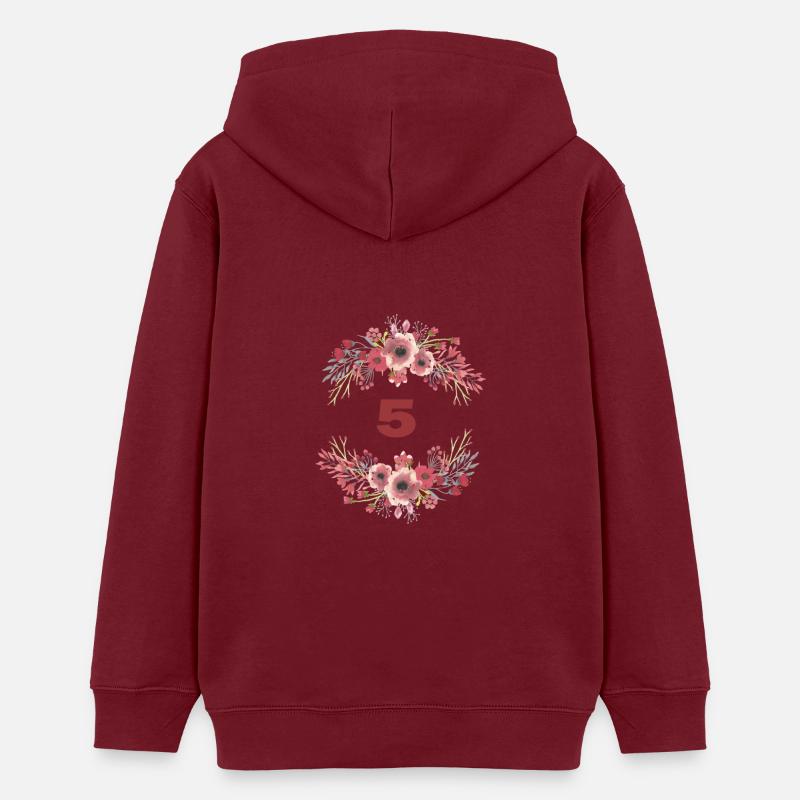 5ème anniversaire - Sweat à capuche ado bio Stanley/Stella - bordeaux
