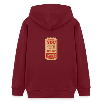 tu n’es pas invité - Sweat à capuche ado bio Stanley/Stella - bordeaux - Dos - AI Model Teenager Male dark (155cm)