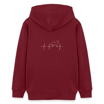 Berner Sennenhund Pulsschlag Leben Herz Geschenk - Teenager Organic Hoodie Mini Cruiser von Stanley/Stella - Burgunderrot - Hinten - AI Model Teenager Male dark (155cm)