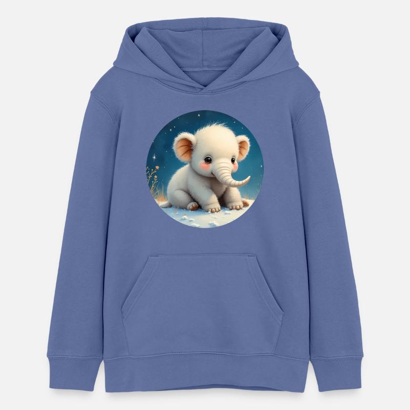 Bébé Éléphant sur le Sable - Sweat à capuche ado bio Stanley/Stella - bleu