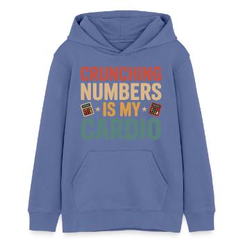 Numéro Gerd Cardio Humour - Sweat à capuche ado bio Stanley/Stella - bleu - Devant - AI Model Teenager Male light (155cm)