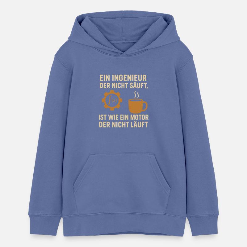 Engineer Humor Coffee Engine - Teens Organic Hoodie by Stanley/Stella - bright blue