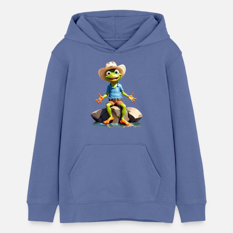 Garde forestier de rivière - Sweat à capuche ado bio Stanley/Stella - bleu
