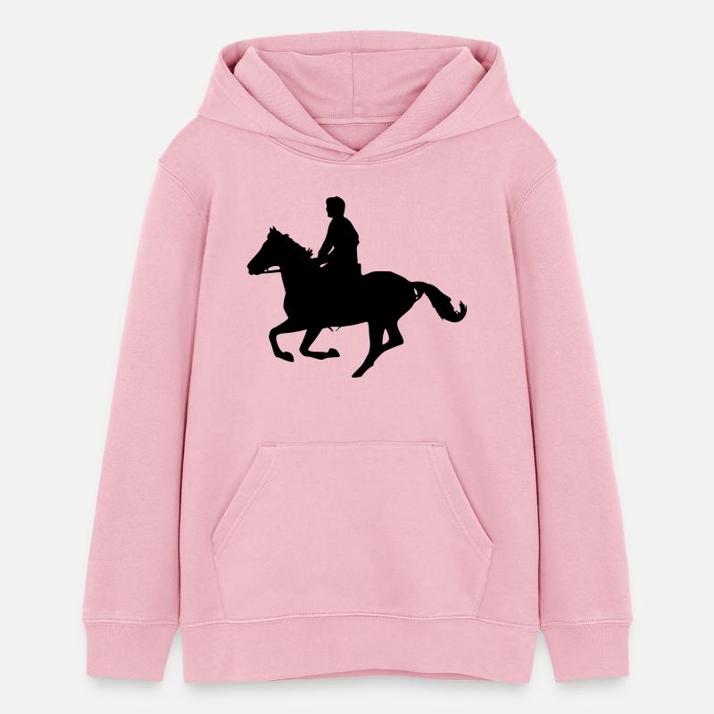 cheval au galop - Sweat à capuche ado bio Stanley/Stella - rose pâle