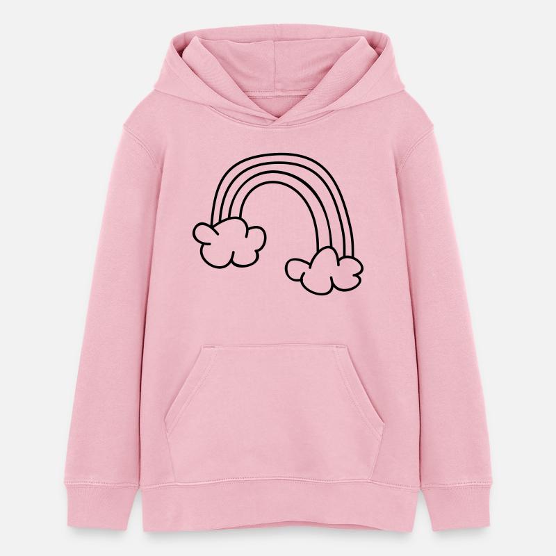 Kinderzeichnungen: Regenbogen - Sweat à capuche ado bio Stanley/Stella - rose pâle