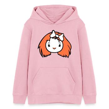 Vogel Dame Frau weiblich hübsches Gesicht Schleife - Teenager Organic Hoodie Mini Cruiser von Stanley/Stella - Hellrosa - Vorne - AI Model Teenager Female dark (150cm)