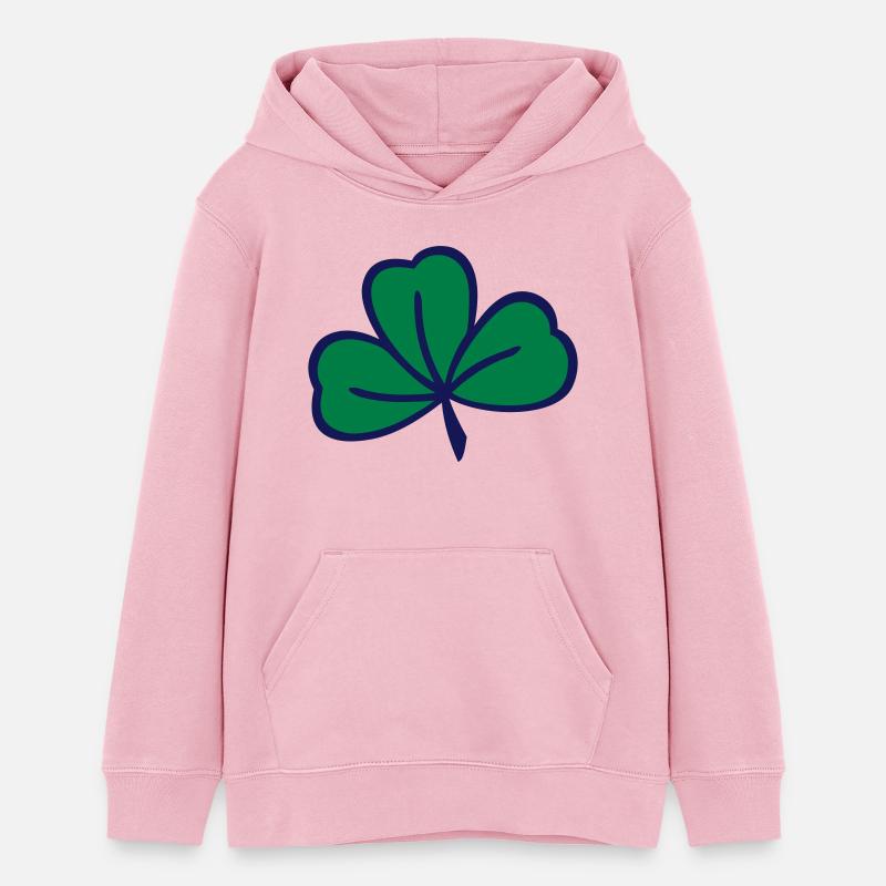 trèfle à feuilles de trèfle - Sweat à capuche ado bio Stanley/Stella - rose pâle