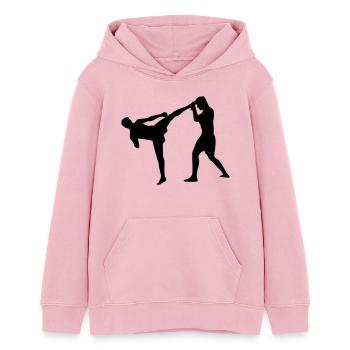 Kickboxing, Martial Arts - Sweat à capuche ado bio Stanley/Stella - rose pâle - Devant - AI Model Teenager Female dark (150cm)