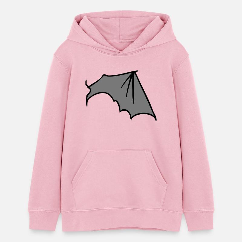 batwing_right_grey - Sweat à capuche ado bio Stanley/Stella - rose pâle