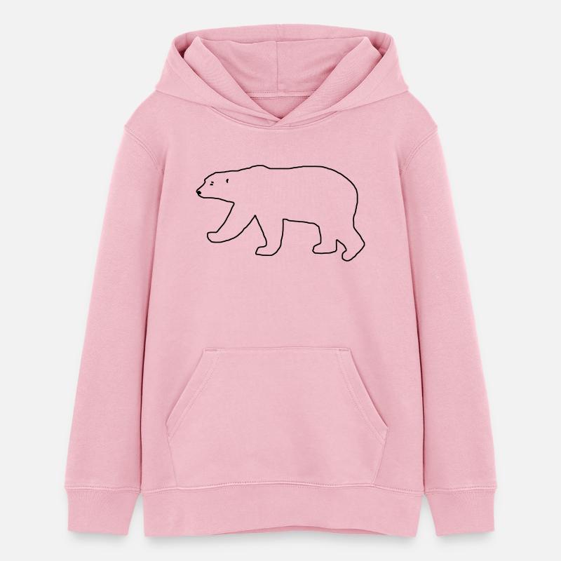 Contour blanc - Sweat à capuche ado bio Stanley/Stella - rose pâle