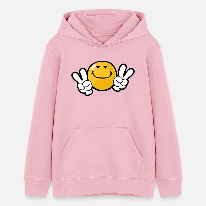 Smiley Confidence Ambition - Sweat à capuche ado bio Stanley/Stella - rose pâle