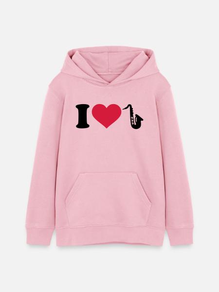 Saxophon - Teenager Organic Hoodie Mini Cruiser von Stanley/Stella - Hellrosa