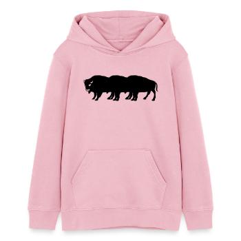 bisons - Sweat à capuche ado bio Stanley/Stella - rose pâle - Devant - AI Model Teenager Female dark (150cm)