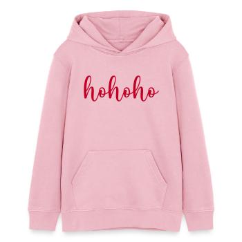 hohoho - Teens Organic Hoodie by Stanley/Stella - cotton pink - Front - AI Model Teenager Female dark (150cm)