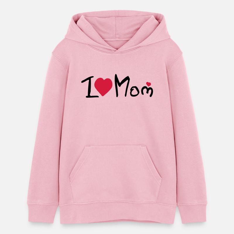 Maman de coeur, je - Sweat à capuche ado bio Stanley/Stella - rose pâle