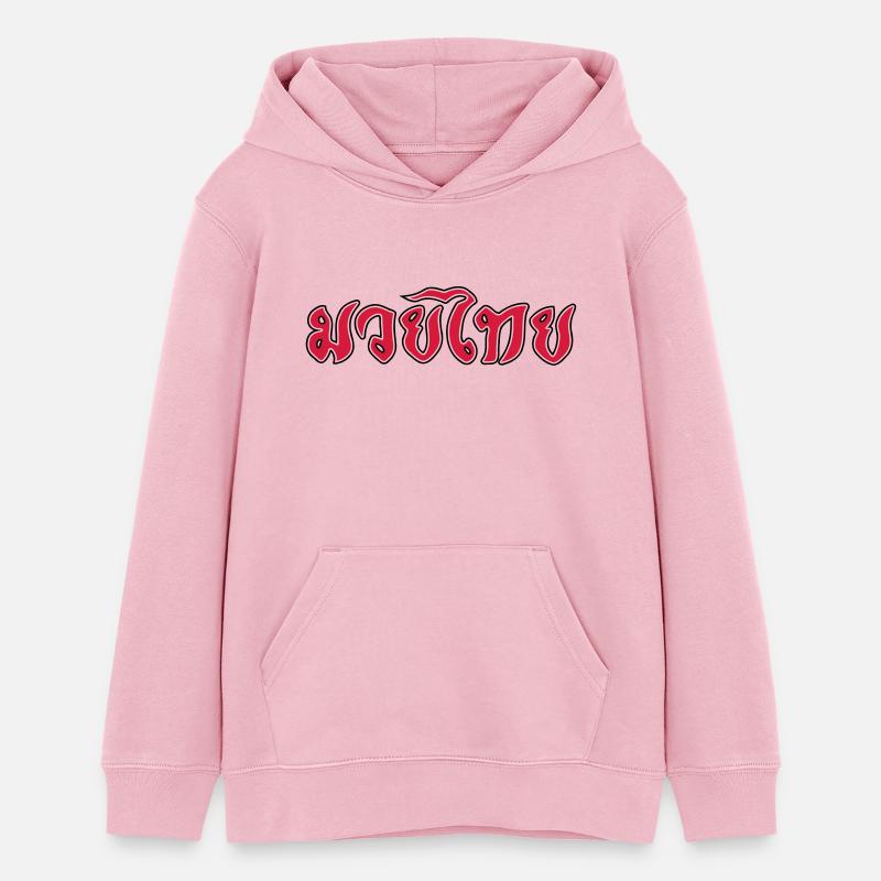 Muay Thai Script - Sweat à capuche ado bio Stanley/Stella - rose pâle