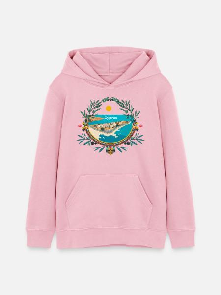 Cyprus Motives - Teenager Organic Hoodie Mini Cruiser von Stanley/Stella - Hellrosa
