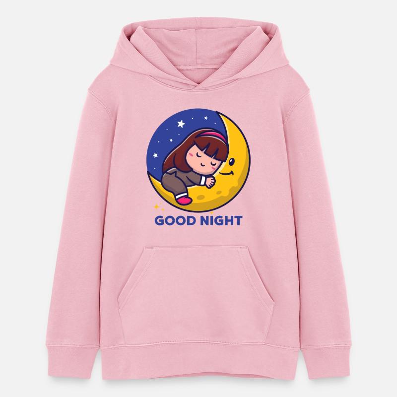 Bonne nuit - Sweat à capuche ado bio Stanley/Stella - rose pâle