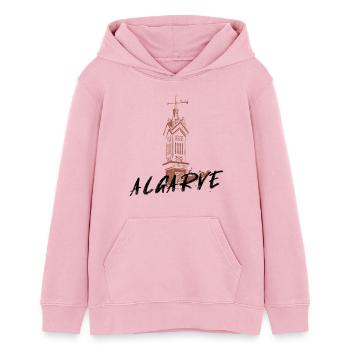 Cheminée typique de l'Algarve au Portugal - Sweat à capuche ado bio Stanley/Stella - rose pâle - Devant - AI Model Teenager Female dark (150cm)