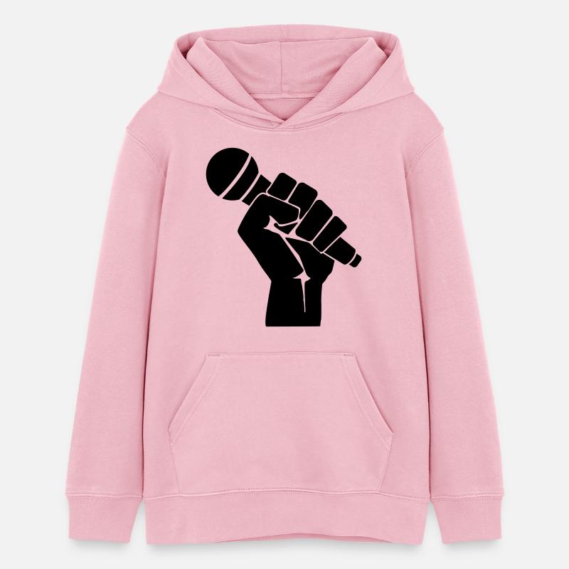 Fist with microphone - Teens Organic Hoodie by Stanley/Stella - cotton pink