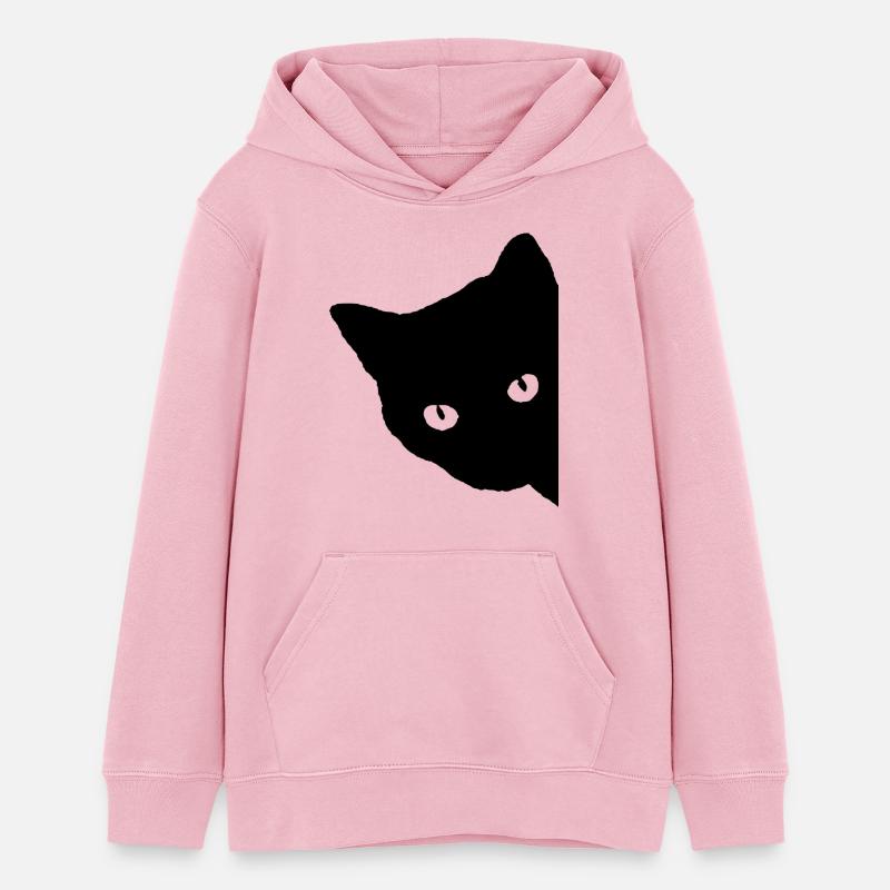 Silhouette de chat - Sweat à capuche ado bio Stanley/Stella - rose pâle