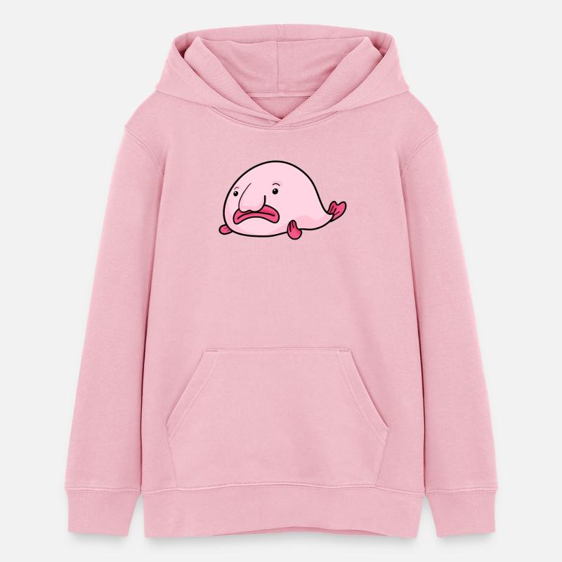 Poisson Blobfish - Sweat à capuche ado bio Stanley/Stella - rose pâle