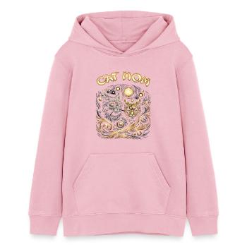 Galaktische Katzen Mythos Design - Teenager Organic Hoodie Mini Cruiser von Stanley/Stella - Hellrosa - Vorne - AI Model Teenager Female dark (150cm)