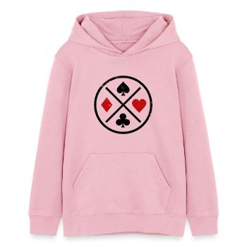 Playing Cards Contrast - Teens Organic Hoodie by Stanley/Stella - cotton pink - Front - AI Model Teenager Female dark (150cm)