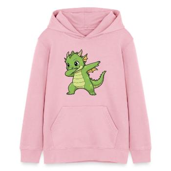 Lustiger Drache Dab Cartoon Design - Teenager Organic Hoodie Mini Cruiser von Stanley/Stella - Hellrosa - Vorne - AI Model Teenager Female dark (150cm)