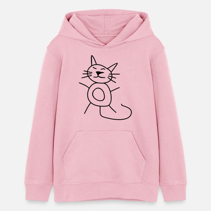 Kinderzeichnungen: Kätzchen - Sweat à capuche ado bio Stanley/Stella - rose pâle