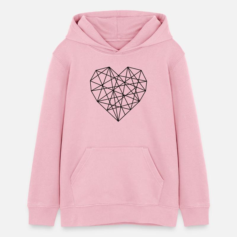 cœur - Sweat à capuche ado bio Stanley/Stella - rose pâle