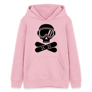 Snowboard - Teenager Organic Hoodie Mini Cruiser von Stanley/Stella - Hellrosa - Vorne - AI Model Teenager Female dark (150cm)