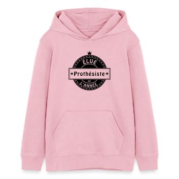 elue prothésiste - Sweat à capuche ado bio Stanley/Stella - rose pâle - Devant - AI Model Teenager Female dark (150cm)