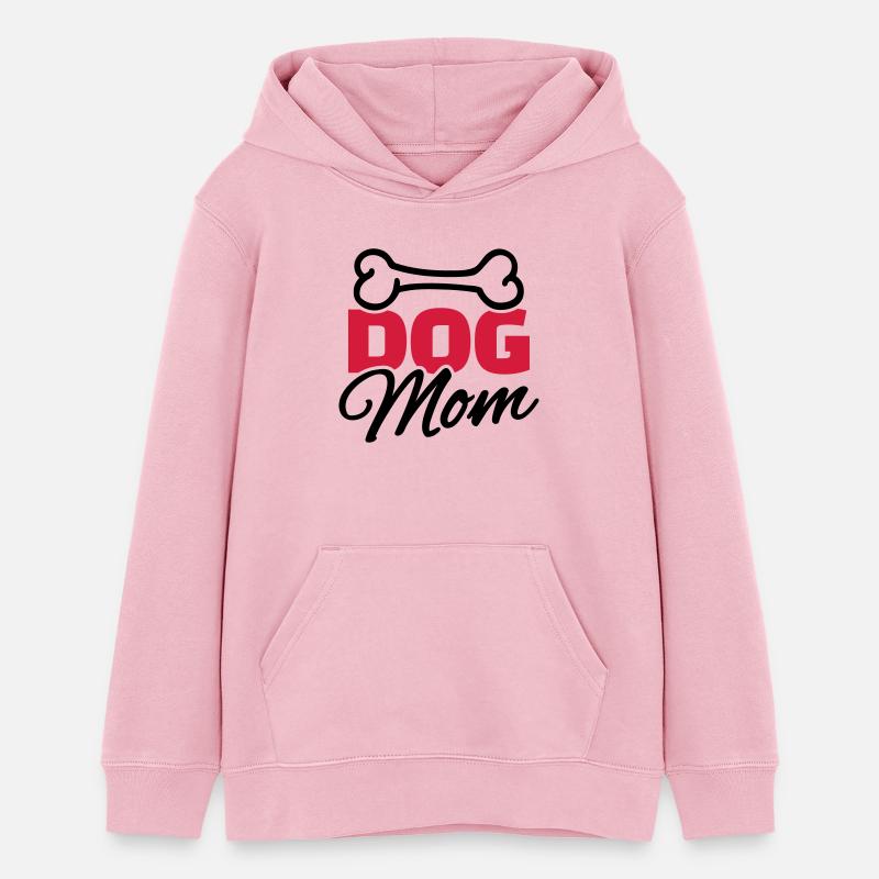 Dog Mom - Sweat à capuche ado bio Stanley/Stella - rose pâle