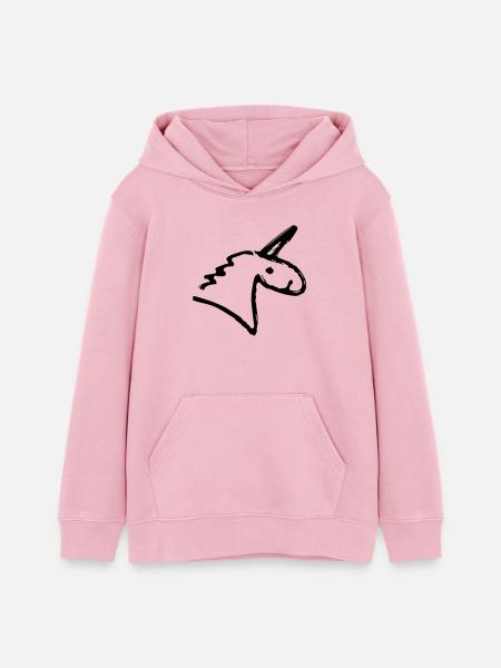 Einhorn - Teenager Organic Hoodie Mini Cruiser von Stanley/Stella - Hellrosa