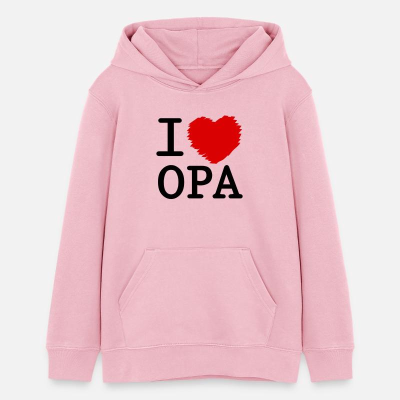 J'aime le grand-papa - Sweat à capuche ado bio Stanley/Stella - rose pâle