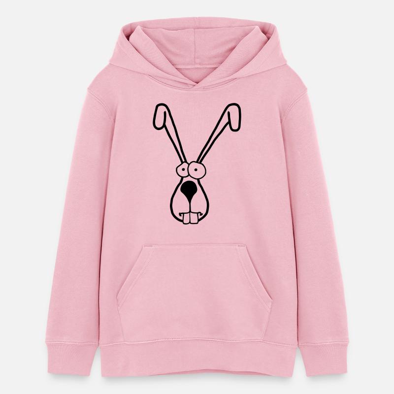 Tierkopp: Zweiohrhase - Sweat à capuche ado bio Stanley/Stella - rose pâle