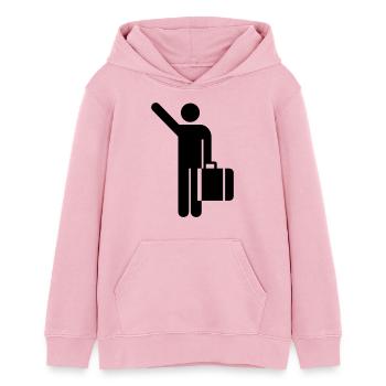 Hailing cab person - Teens Organic Hoodie by Stanley/Stella - cotton pink - Front - AI Model Teenager Female dark (150cm)