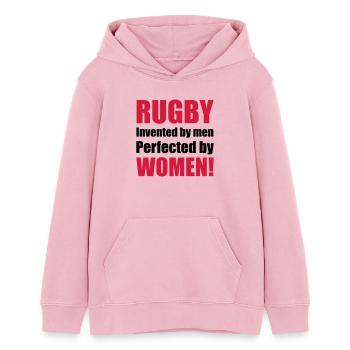 rugby - Teenager Organic Hoodie Mini Cruiser von Stanley/Stella - Hellrosa - Vorne - AI Model Teenager Female dark (150cm)